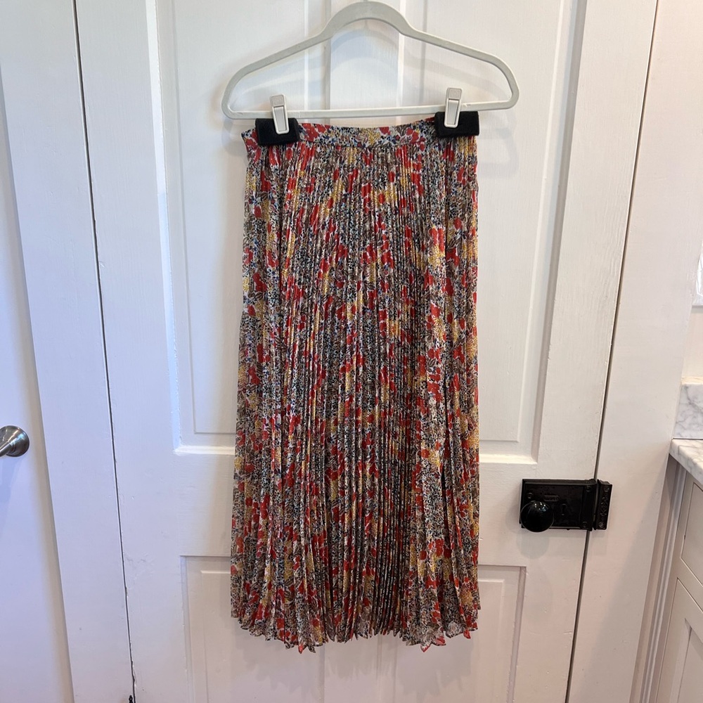 Alexis Multicolor Floral Pleated Midi Skirt